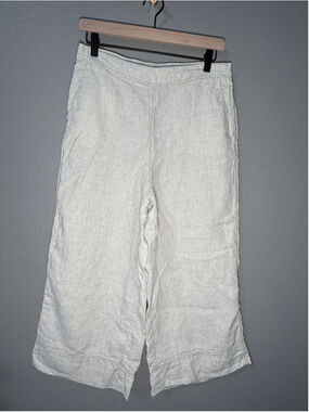 Women's elmentary Beige Linen Cropped Pants Size 10